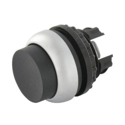 Juodas mygtukas su spyruokliniu grąžinimu, aukštas, M22DHS