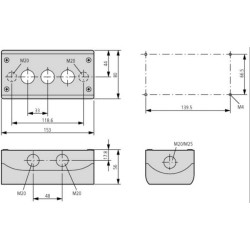 Trijų padėčių stūmoklinis jungiklis 2NC/2NO M22I3M1