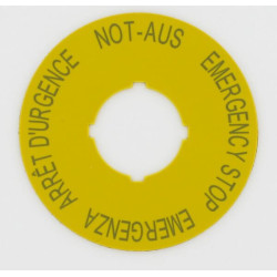 Avarinio stabdymo etiketė 4 kalbomis M22XBK1