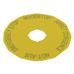 Avarinio stabdymo etiketė 4 kalbomis M22XAK3