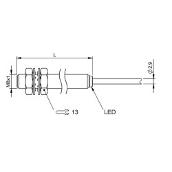 Indukcinis jutiklis M8 x1,5 BES01EZ