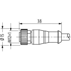 Jutiklio kabelis, M12, 5P, 5 m 7000122416350500