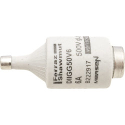 Saugiklis 500 V 6 A, ilgis 50 mm, 06ATDTII