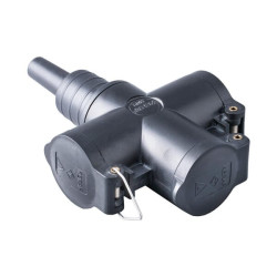 Guminis 3 krypčių pilnas lizdas 2 polių EM353