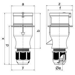 CEE kištukas 32A 5P 400V IP44 B021261