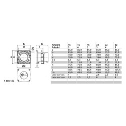 Mašinos kištukas su flanšu, 32A 5P 400V IP67 B0028109
