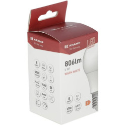 LED SMD lemputė - klasikinė A60 E27 8W KRSBA608E27
