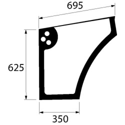 Case - IH JX70 Maxxima 5089551N Durų stiklas apatinis
