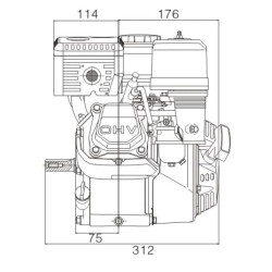 Variklis, horizontalus, 5,5 AG, 20x53, Loncin G200FA