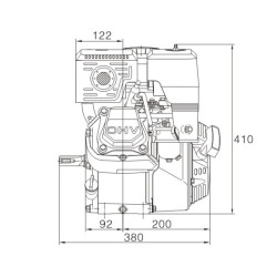 Variklis, horizontalus, 8 AG, 25,4x88, Loncin G270FC