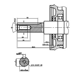 Variklis, horizontalus, 11 AG, ​​25,4x80, Loncin G390FI