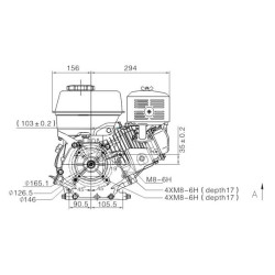 Variklis, horizontalus, 12 AG, 25,4x88, elektrinis starteris, Loncin G420FCD