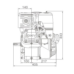 Variklis, horizontalus, 12 AG, 25,4x88, elektrinis starteris, Loncin G420FCD