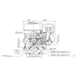 Variklis, horizontalus, 8 AG, 25x60, Loncin G270FA