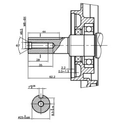 Variklis, horizontalus, 8 AG, 25x60, Loncin G270FA