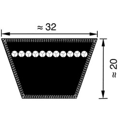 V formos diržas D148 32x3750 Optibelt VB323750