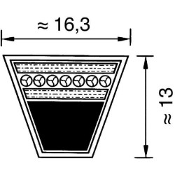 V formos diržas SPB 17x4250 „Red-power Optibelt SPB4250RP“