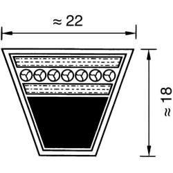 V formos diržas SPC 22x2500 „Red-power Optibelt SPC2500RP“