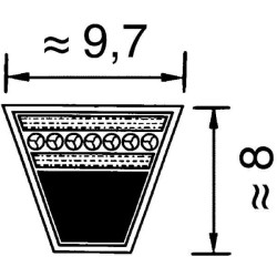 V formos diržas SPZ 10x1662 „Red-power Optibelt SPZ1662RP“