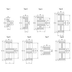V formos diržo skriemulys, 3 grioveliai, A arba SPA, skersmuo 185,50 mm, Kramp 180A3