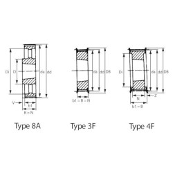 Paskirstymo skriemulys Taperlock 1108 TB365M15