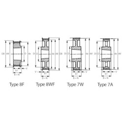 Paskirstymo skriemulys Taperlock 1108 TB22L050