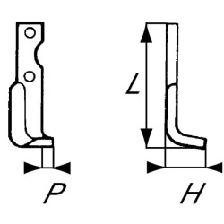 Rotovatoriaus peilis RH 175x50x25mm 4 mm storio, tinka Agria RB25498