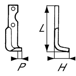 Rotovatoriaus peilis RH 190x50x30mm 4 mm storio, tinka Agria RB21099