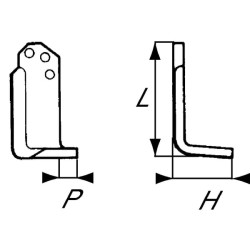 Rotovatoriaus peilis RH 170x95x60mm 6 mm storio, tinka Agria RB15454