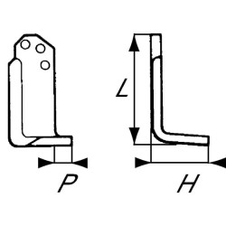 Rotovatoriaus peilis kairysis, 192x48x70mm, 6 mm storio, tinka Agria RB06039