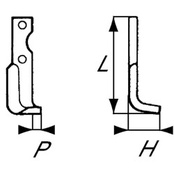 Rotovatoriaus peilis RH 205x50x30mm 4 mm storio, tinka Agria RB17223