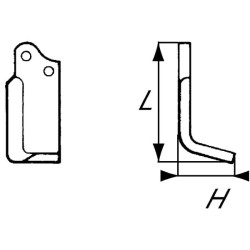 Rotovatoriaus peilis RH 135x110x50mm 5 mm storio, tinka Agria RB06624
