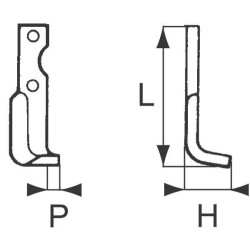 Rotovatoriaus peilis RH 198x48x30mm 4 mm storio, tinka Agria RB61612
