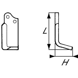 Rotovatoriaus peilis RH 135x60x50mm 5 mm storio, tinka Agria RB1667R