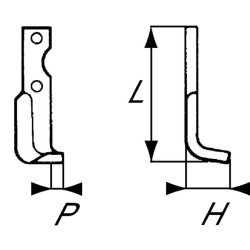 Rotovatoriaus peilis kairysis, 175x50x30mm, 4 mm storio, tinka Agria RB17548L