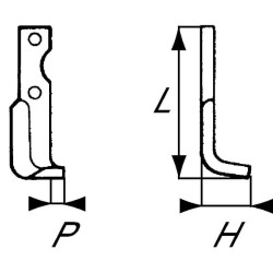 Rotovatoriaus peilis RH 160x50x30mm 4 mm storio, tinka Agria RB16548R