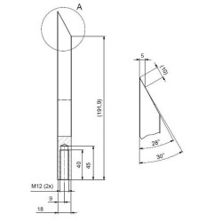 Medienos smulkintuvo peilis 200x225x18 WCB341011