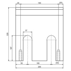 Medienos smulkintuvo peilis 200x225x18 WCB341011