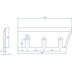 Medienos smulkintuvo peilis 270x100x11 WCB00660