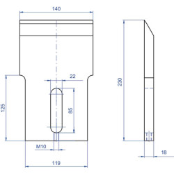 Medienos smulkintuvo peilis 140x230x18 WCB00203