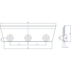 Medienos smulkintuvo peilis 280x80x9 WCB00308