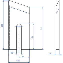 Medienos smulkintuvo peilis 110x260x18 WCB00781