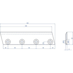 Medienos smulkintuvo peilis 330x80x9 WCB00305