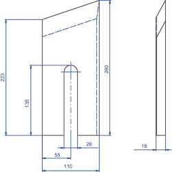 Medienos smulkintuvo peilis 110x260x18 WCB00780