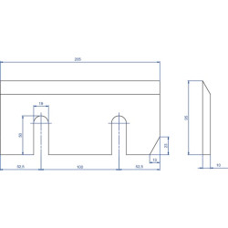 Medienos smulkintuvo peilis 205x95x10 WCB00710