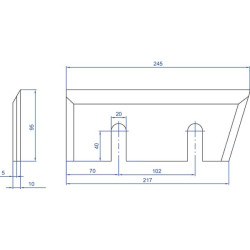 Medienos smulkintuvo peilis 245x95x10 WCB00670