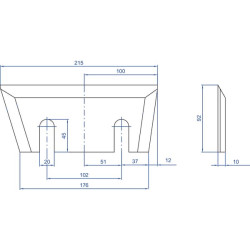 Medienos smulkintuvo peilis 215x92x10 WCB00679