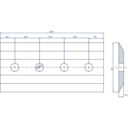 Medienos smulkintuvo peilis 266,7x127x12,7 WCB00550