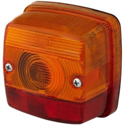 Case - IH 640 2SW003014131 Galinis kvadratinis žibintas, 12/24V, raudona/oranžinė, užsukamas, 84x51x84mm, Hella