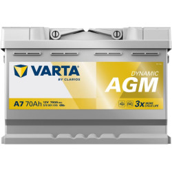 Akumuliatorius 12V 70Ah 760A VARTA Dynamic AGM A7 570901076
